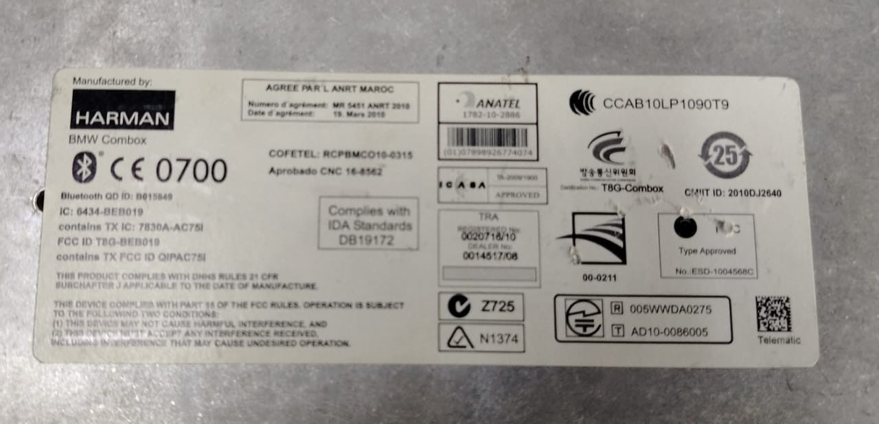 OEM BMW F20 F23 F34 1 2 3 4 5 Series GPS Combox Telematics Module 9257151
