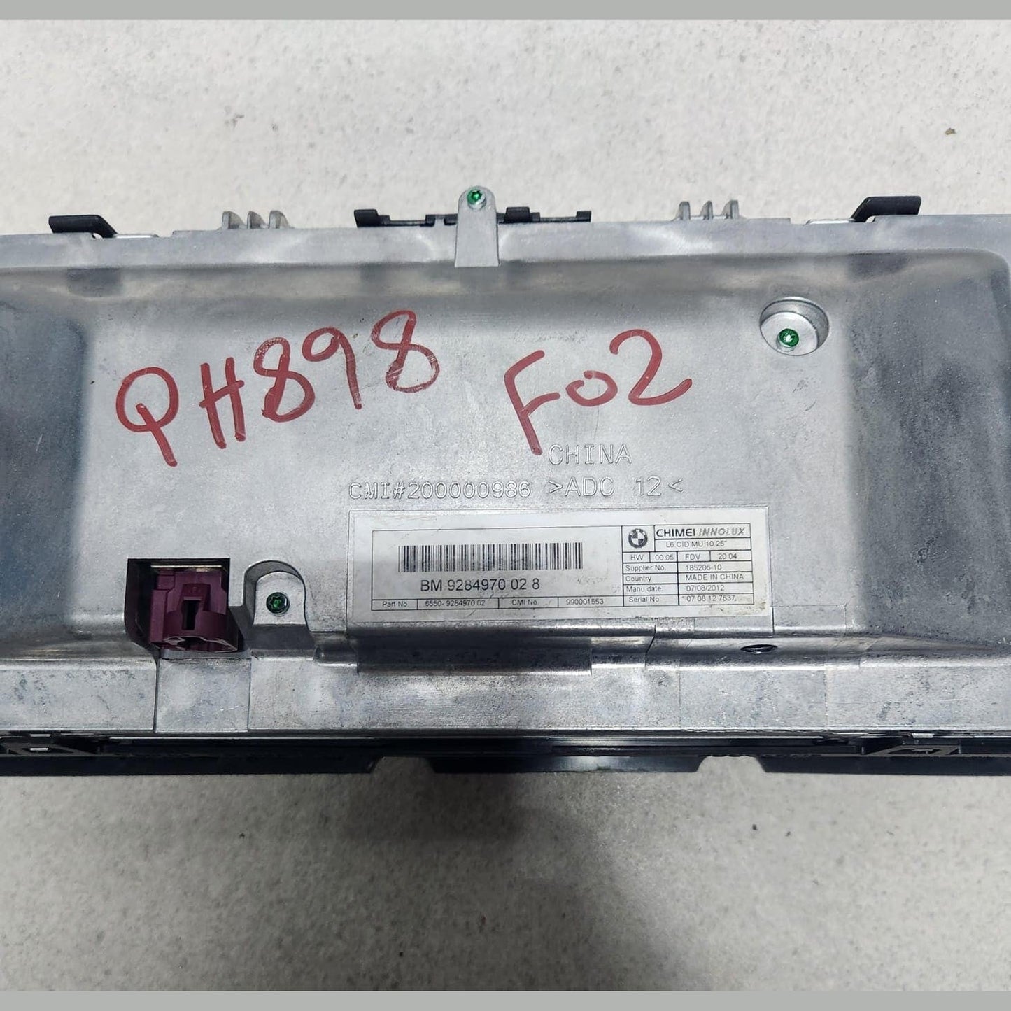 BMW Central Information Display Screen Monitor 9284970 7 Series F01 F02 LCI