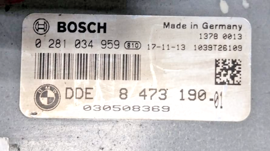 BMW 3 4er F30 F31 F32 F33 F34 F36 335d N57 ECU ENGINE CONTROL 0281034959 8473190