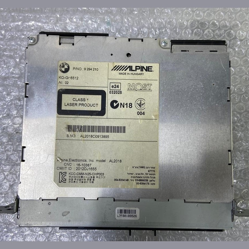 OEM BMW F10 530d Alpine Radio CD Disc Player Head Unit (9294210, 2013)