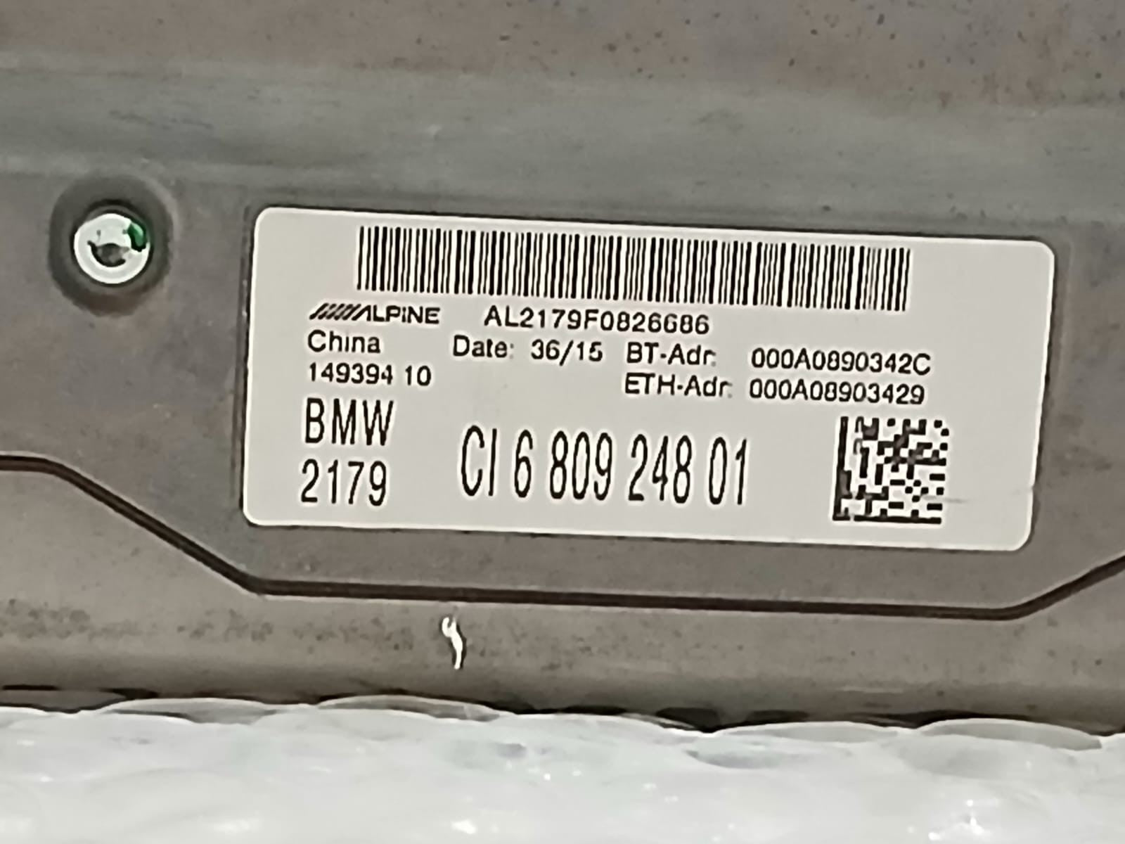 Bmw F30 330I LCI ALPINE 2015 Navigation System Head Unit Basic 6809248