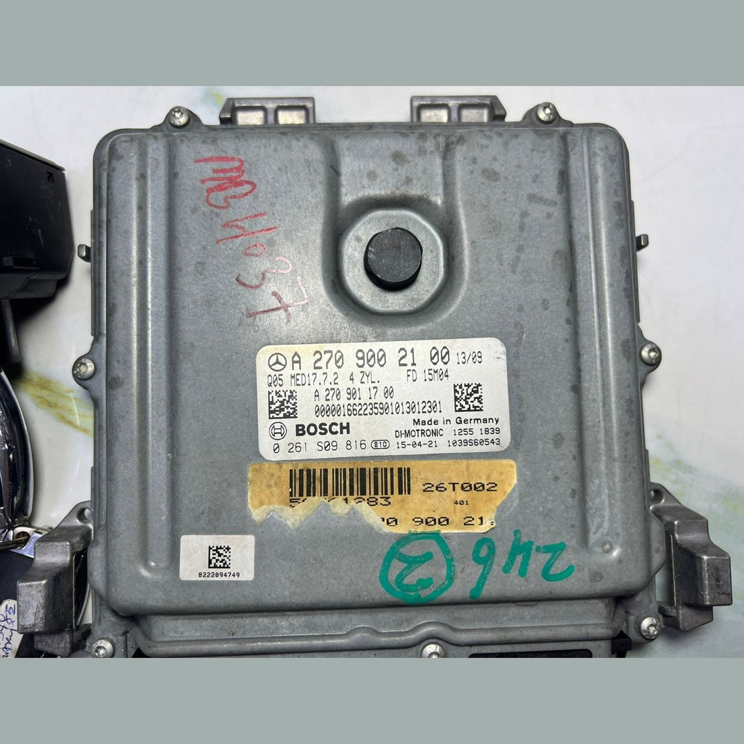 Mercedes CLA GLA ECU Engine Control Module Ignition Switch 2Key Set A270 9002100