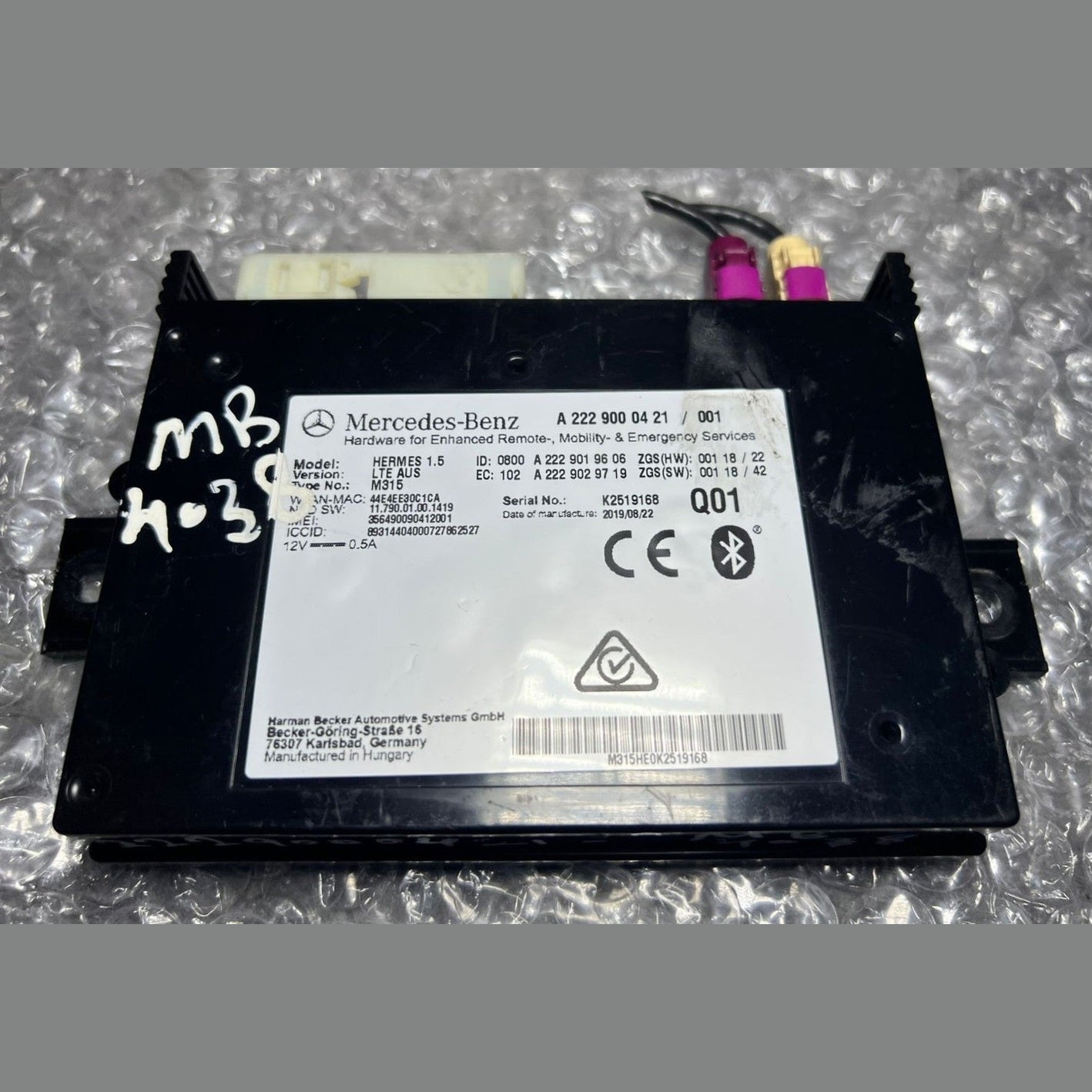 15-21 Mercedes-Benz W222 S-Class Bluetooth Telematics Module A222 9000421 OEM