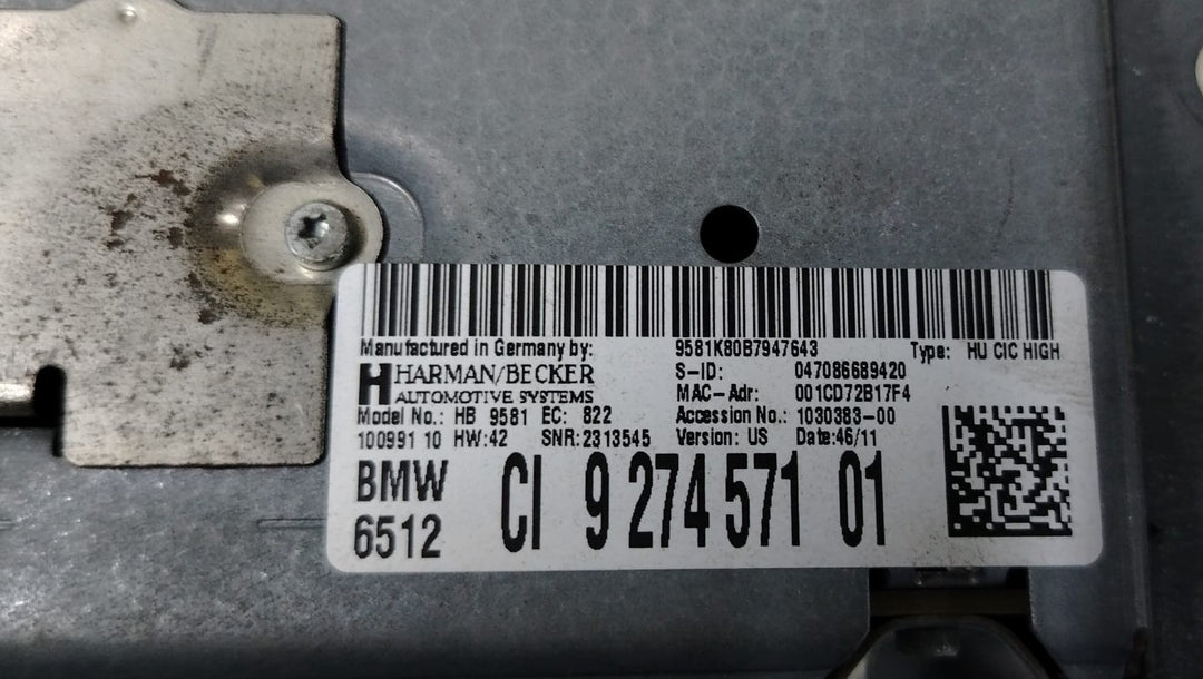 OEM BMW F02 F01 F10 F12 F13 RADIO NAVIGATION CD PLAYER HEADUNIT OEM 9274571