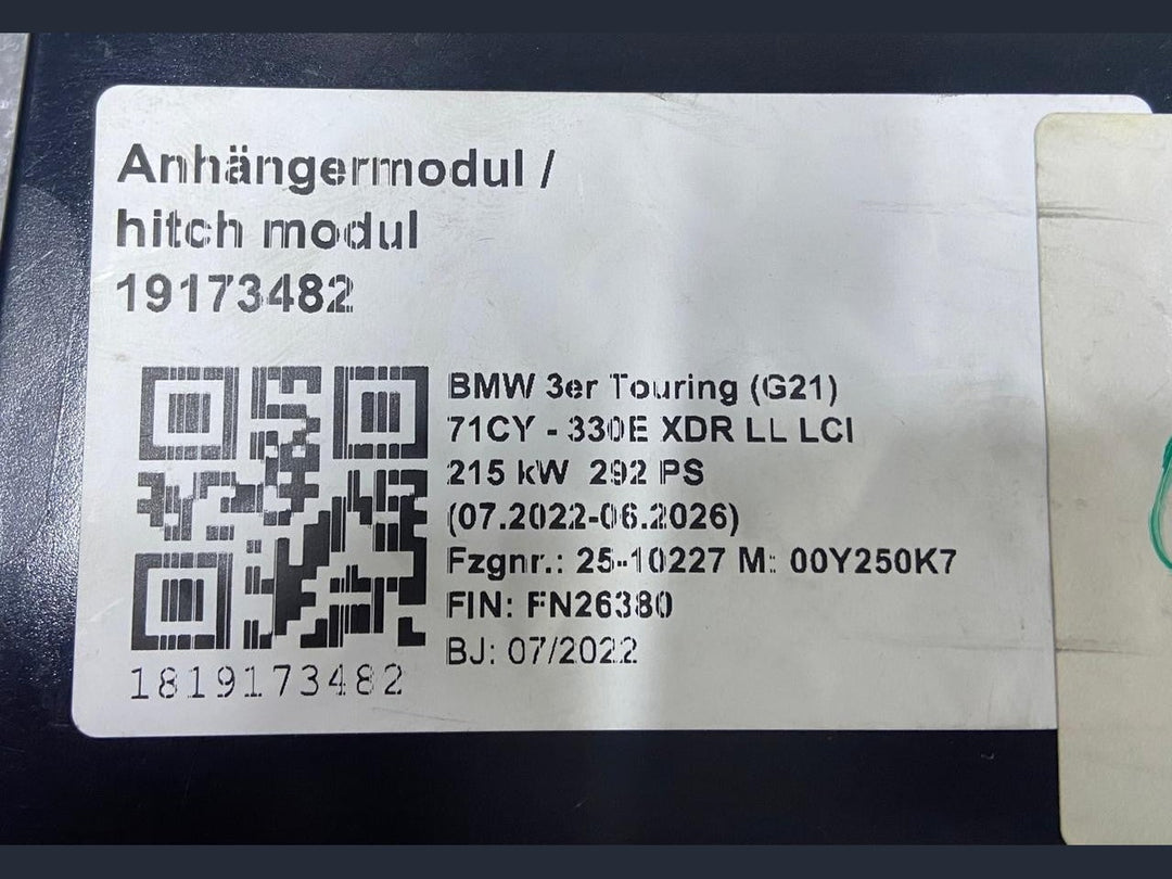 OEM BMW 5 Series G21 2021 Trailer Coupling Control Module Unit 5A056C9