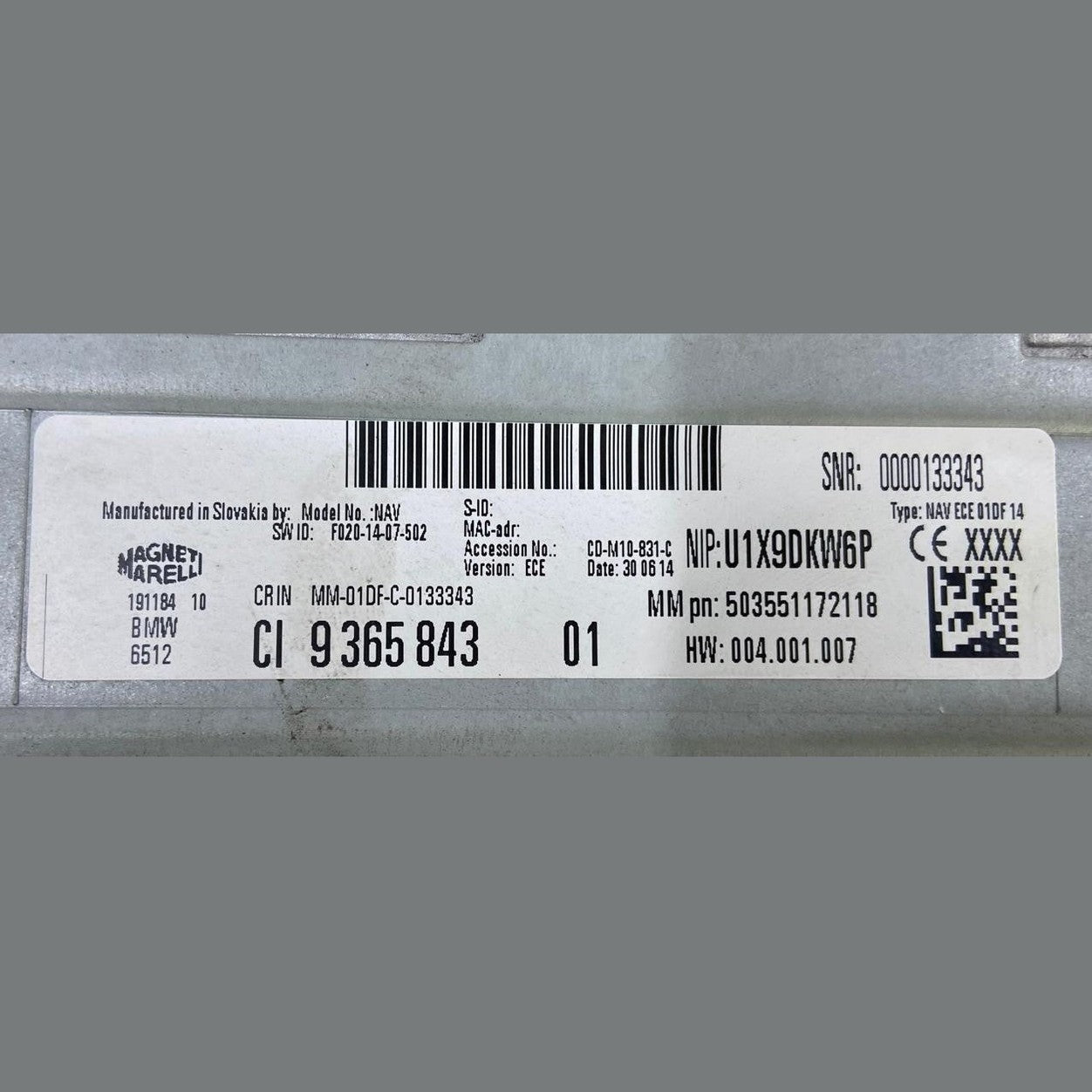OEM BMW 1 2 3 4 5 Series X3 X4 F10 F20 F25 F26 F30 NBT Head Unit 6512 9365843