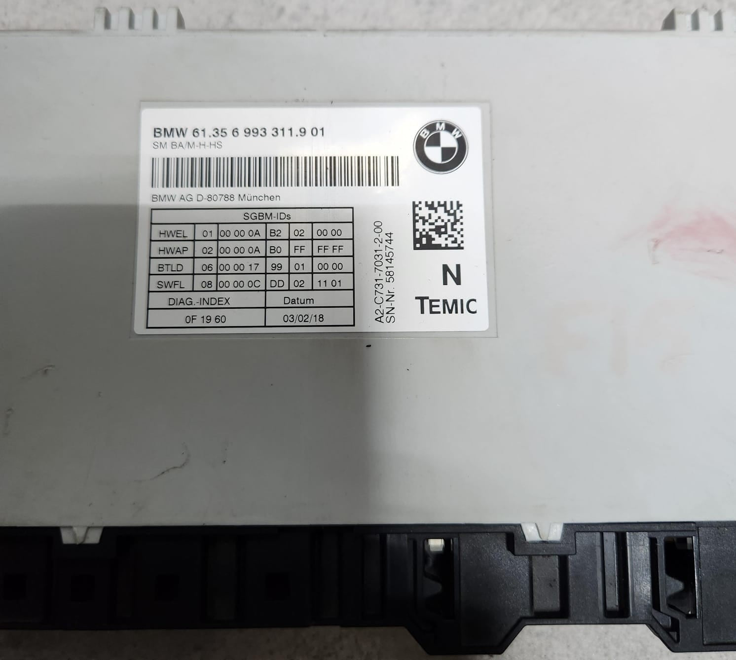 2015-2018 BMW X5 Seat Control Module 6993311  X5 F15 320i 330i and X1 