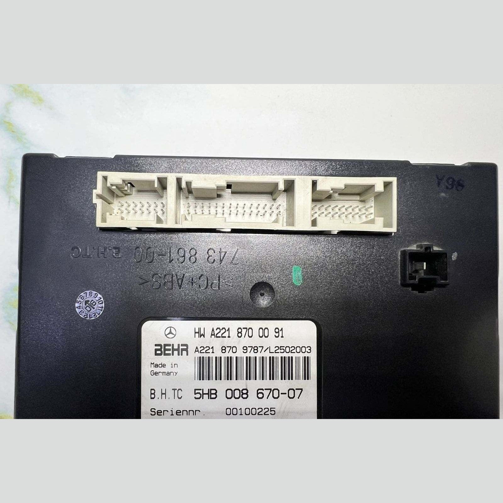 2007-2009 Mercedes S600 Climate Control Unit A2218700091 S-Class W221 CL-Class