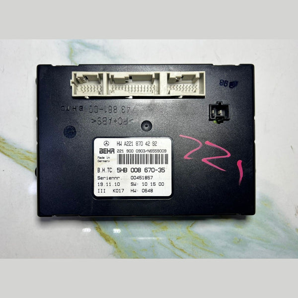 07-14 Mercedes W221 S550 CL550 AC A/C Heater Control Module A221 8704292 OEM