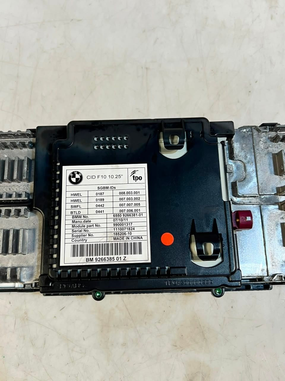 BMW 5 Series F10 F11 528i CID 10.25" Information Display Screen 926638501Z OEM