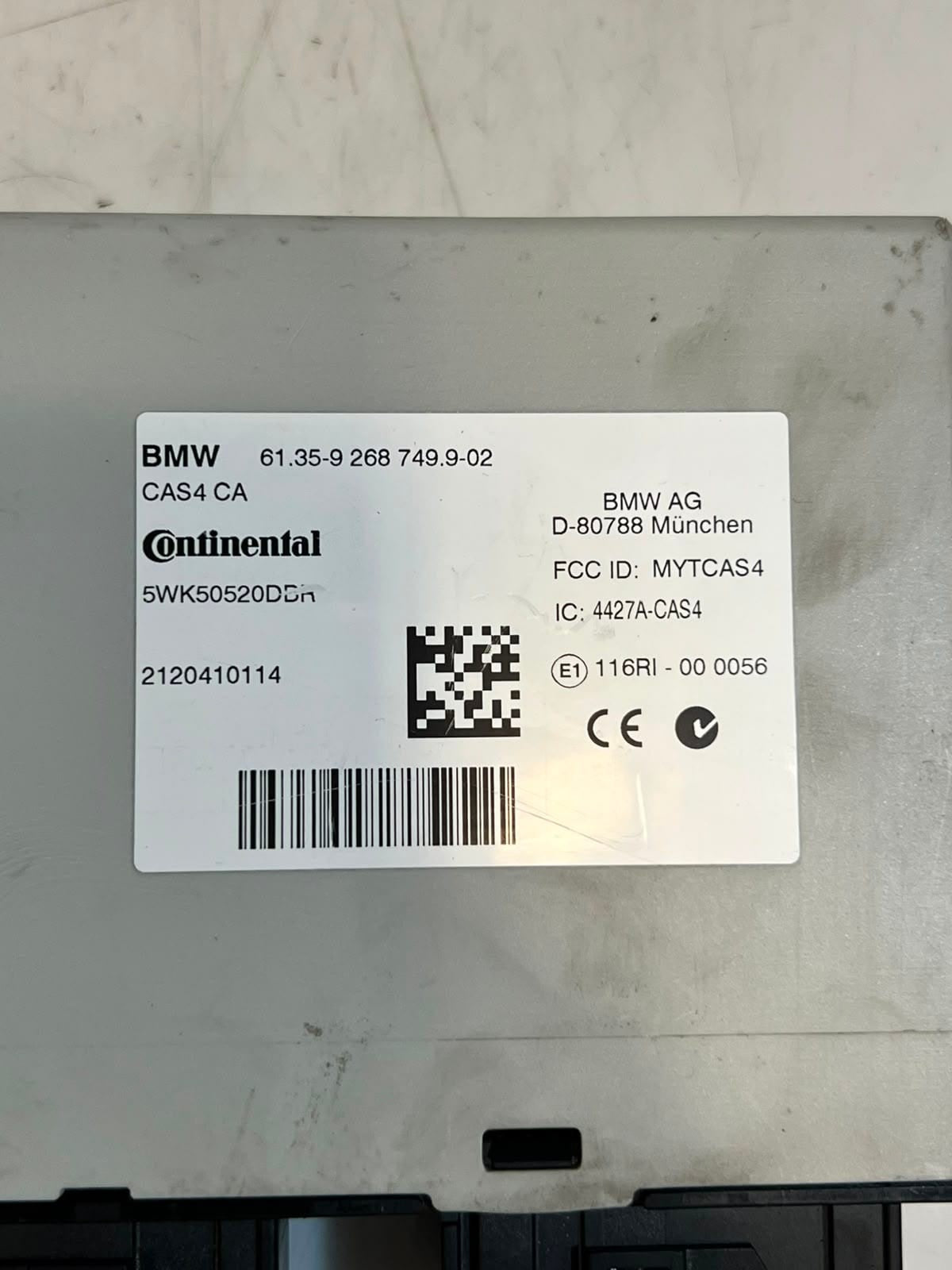 2012 BMW X3 F25 535i F10 F11 F07 F01 CAS4 Comfort Access Control Module 9268749