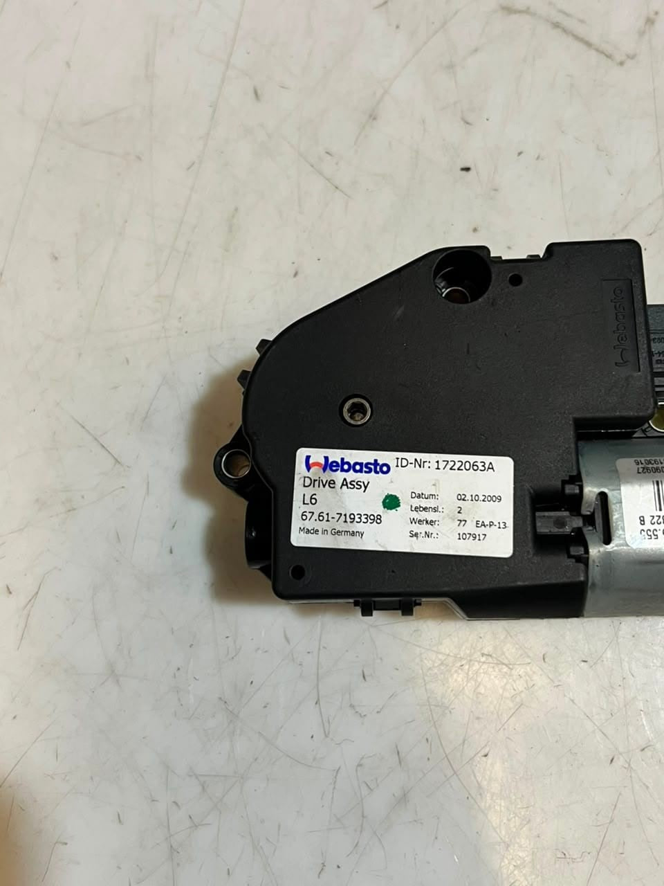 2011 BMW 328i 535i 530i 540i F01 F02 F02 F10 F18 F26 Sunroof Motor 7193398