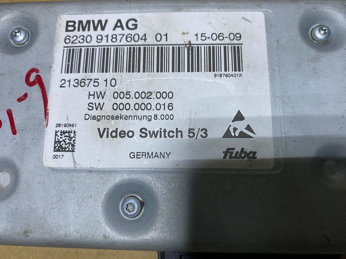 2009-2012 BMW 750Li Video Switch Control Module 9187604 750Li 750i and F10 F07 F