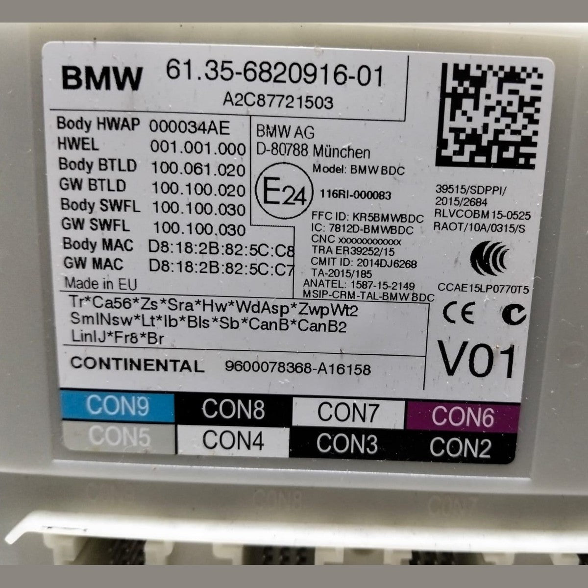 2016-2018 BMW 750 G12 750XI N63 Engine Control Module 8678936