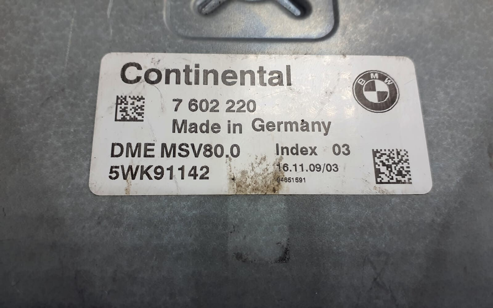 BMW N52 MSV80.0 ENGINE CONTROL ECU MODULE 7602220