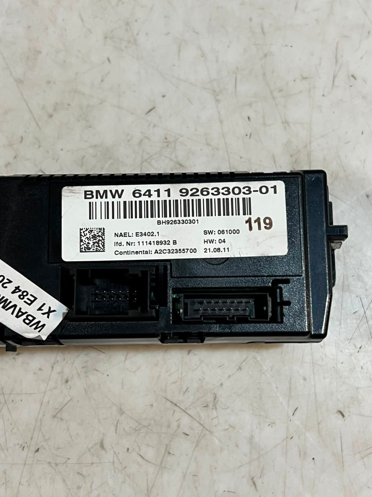 2010-2015 BMW X1 E84 E81 E82 E87 Air Conditioning Control Unit 9263303 OEM