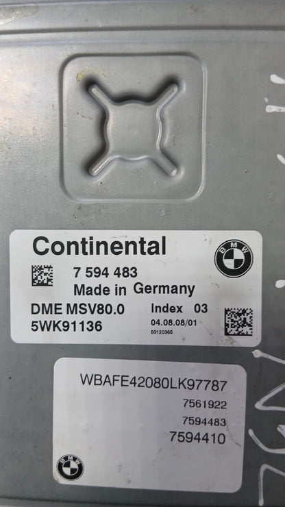 BMW X5 E70 N52 DME MSV80 ECU Kit 7594483 5WK91136 Complete Set OEM