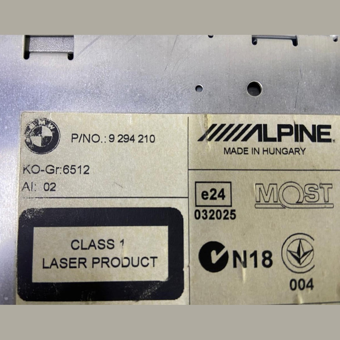 OEM BMW F10 530d Alpine Radio CD Disc Player Head Unit (9294210, 2013)