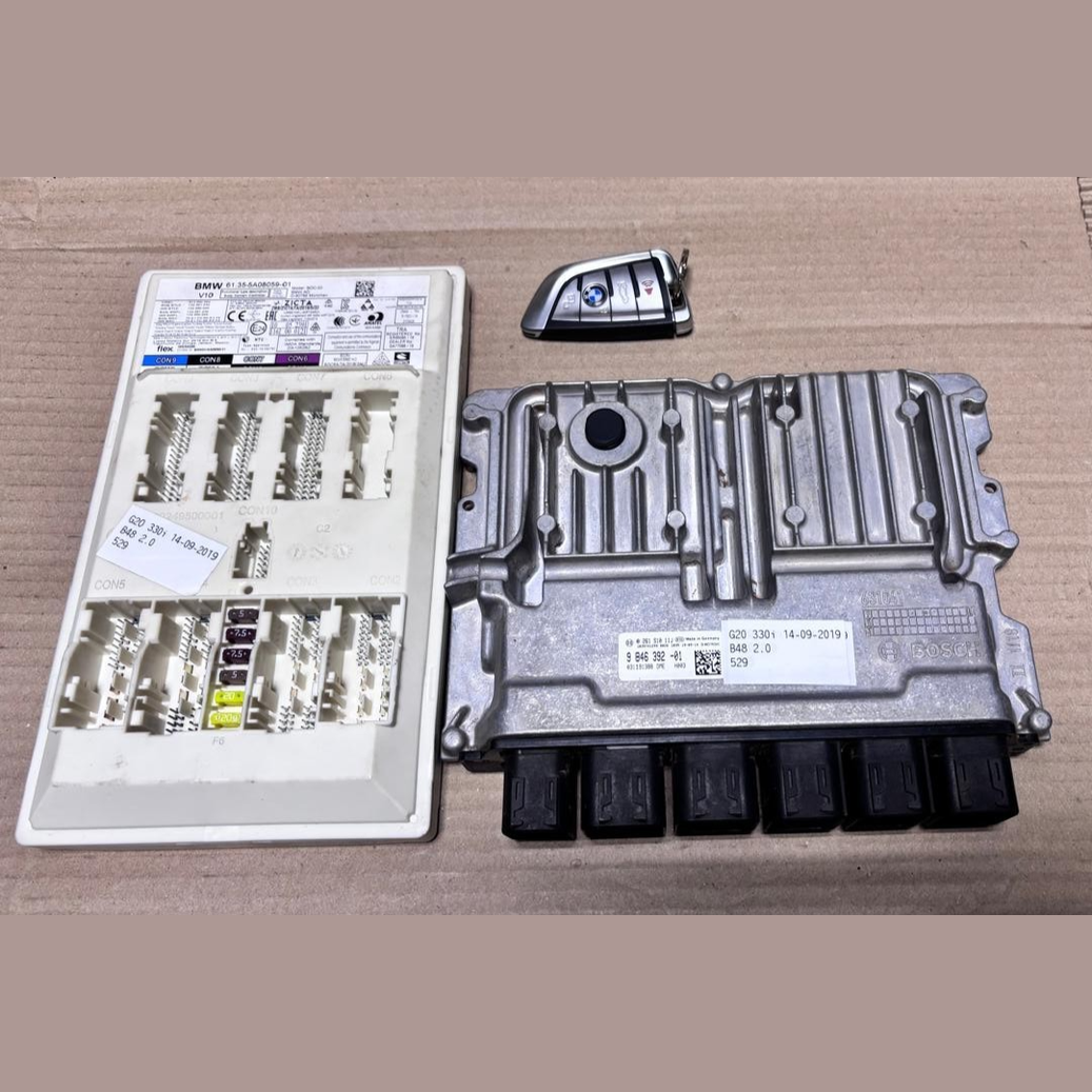 BMW G20 330i B48 2.0 14-09-2019 ENGINE CONTROL UNIT COMPLETE SET + KEY (9846392)