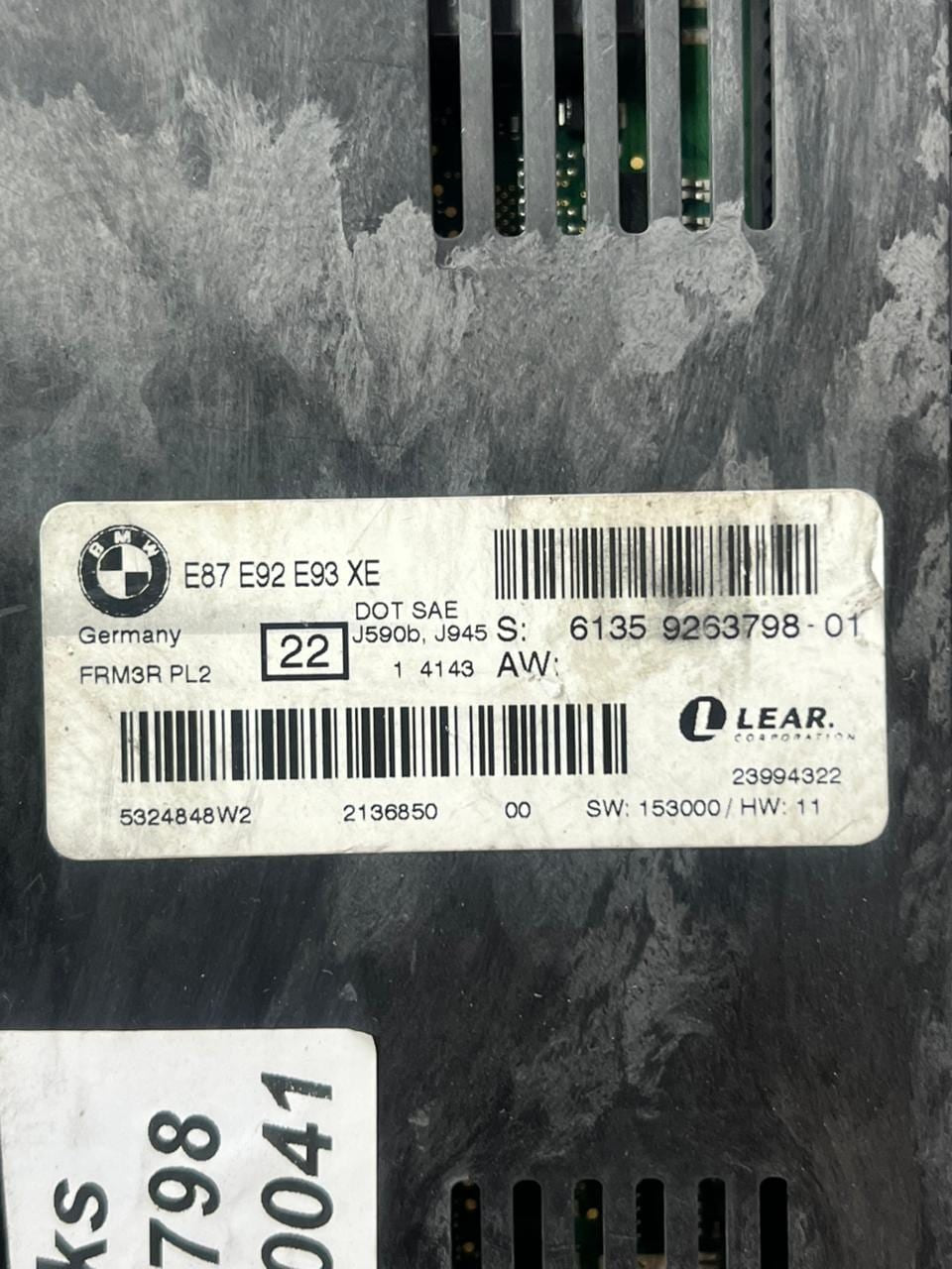 2012-2013 BMW 1' 3' 320i E92 E93 E87 Footwell Light Control Module 9263798 OEM