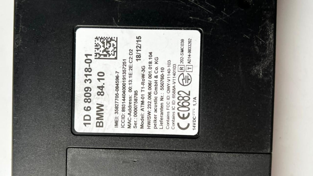 2015 BMW 118i Bluetooth Module 1D6809318-01 F20 118i M Sport