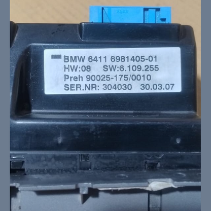 BMW E65 E66 E67 7 SERIES Automatic air conditioning Control Panel 6981405
