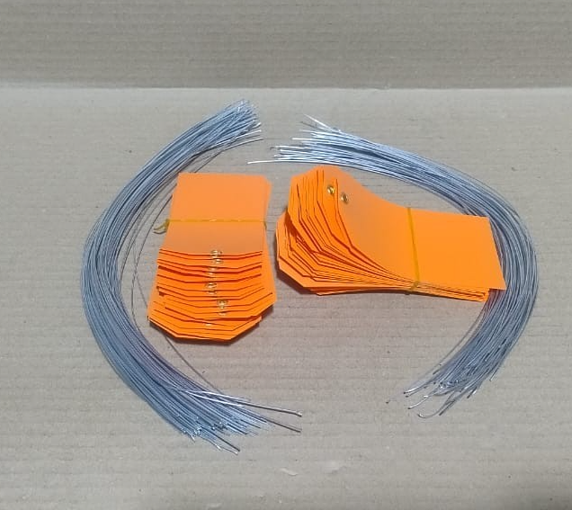 ACRYLIC TAG WITH METAL EYELET – THIN PLASTIC LABEL - IND/CRAFT ID TAG ORANGE