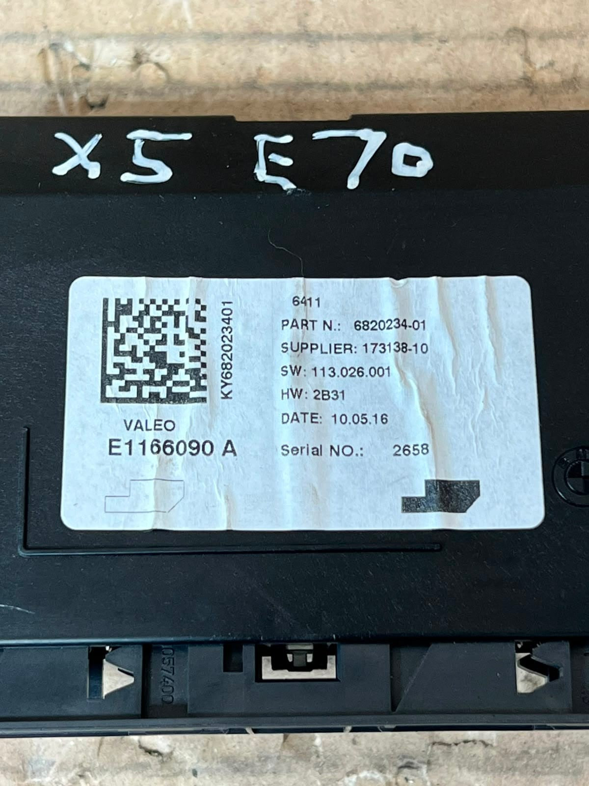 2016 BMW 2 Series F20 F21 E70 X5 F22 F23 Air Conditioning Control Module 6820234