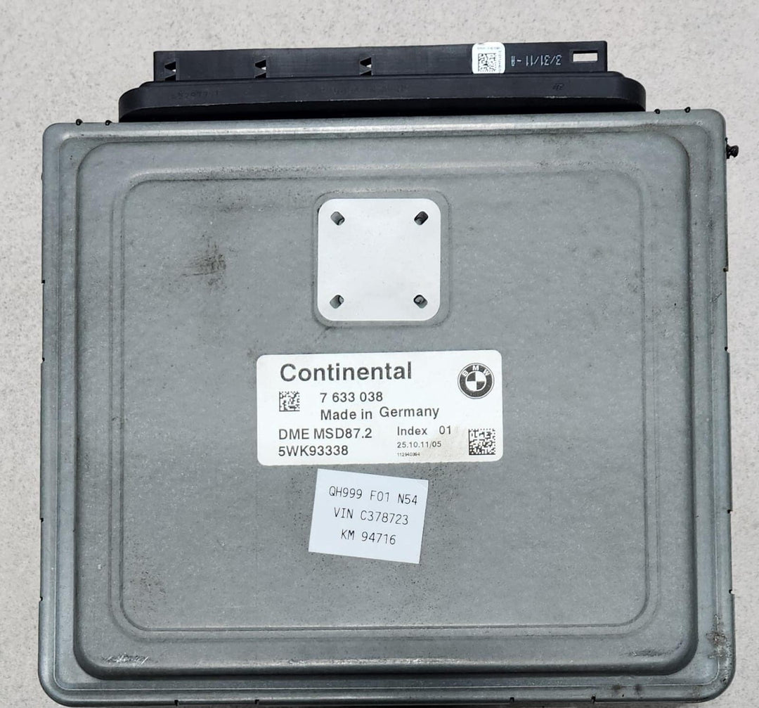 2007-2012 BMW F01 740i N54 RHD Engine Control Unit 7633038 ECU Set