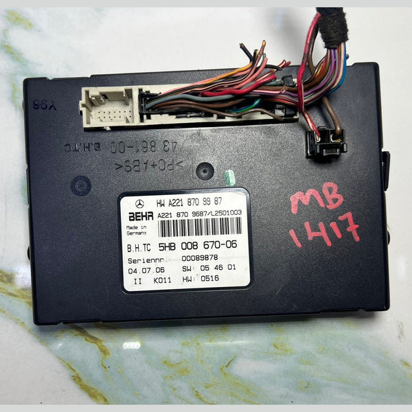 07-14 Mercedes W221 S550 CL550 AC A/C Heater Control Module A221 8709987 OEM