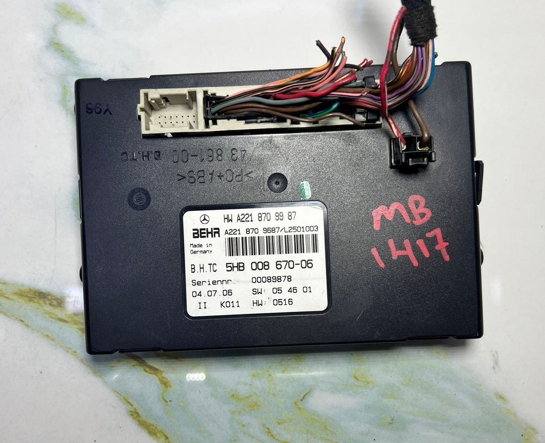 07-14 Mercedes W221 S550 CL550 AC A/C Heater Control Module A221 8709987 OEM