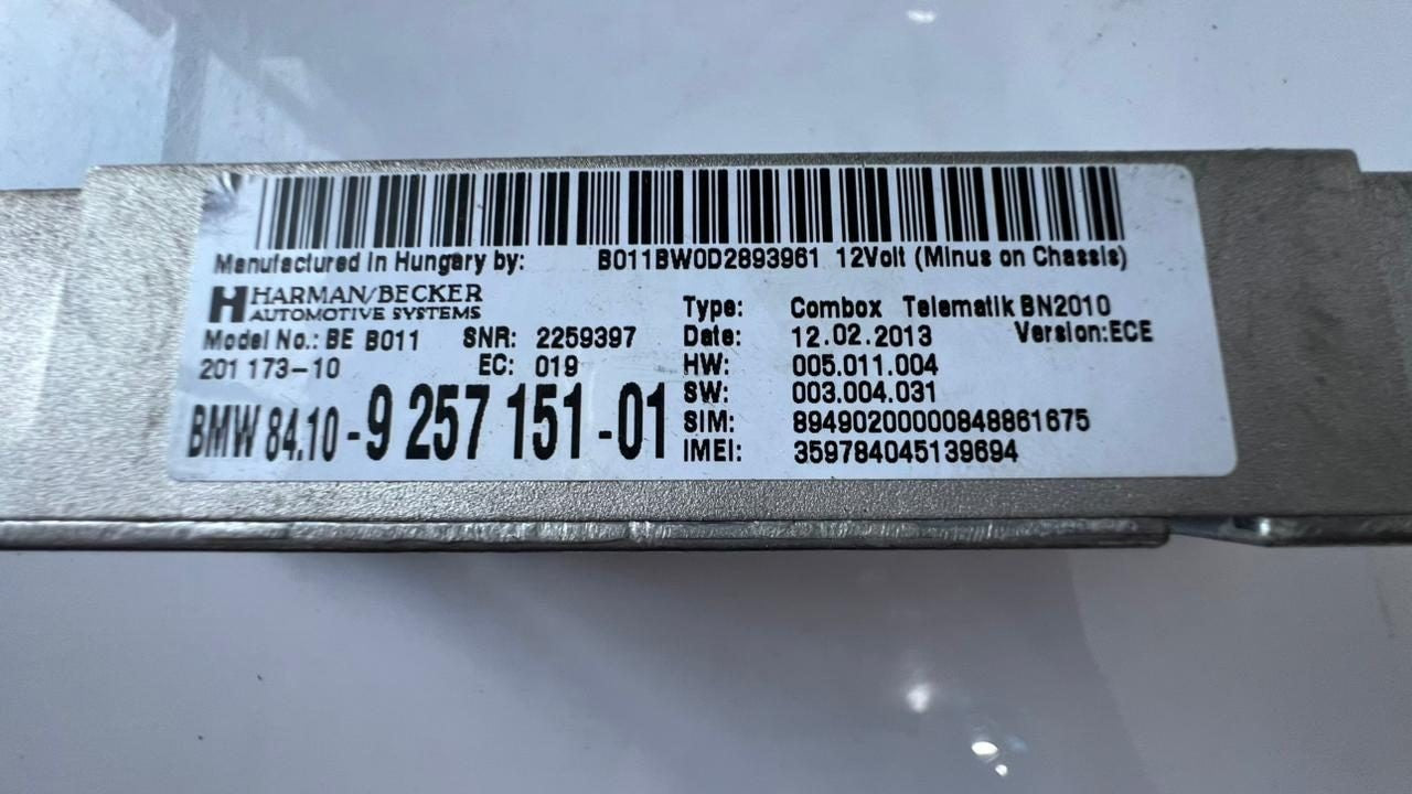 BMW Bluetooth Control Unit Module 9257151 F20 F21 F30 F31 F10 F01 F06 F07 