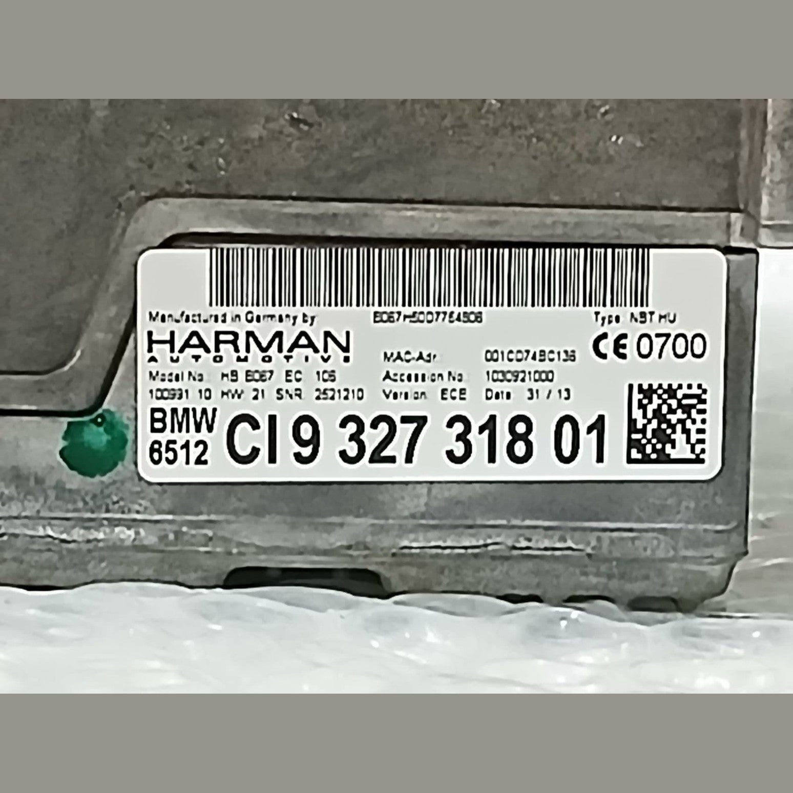 BMW 3 5 6 SERIES F30 F31 F10 F11 F12 F13 SAT NAV HEAD UNIT 9327318 HARMAN