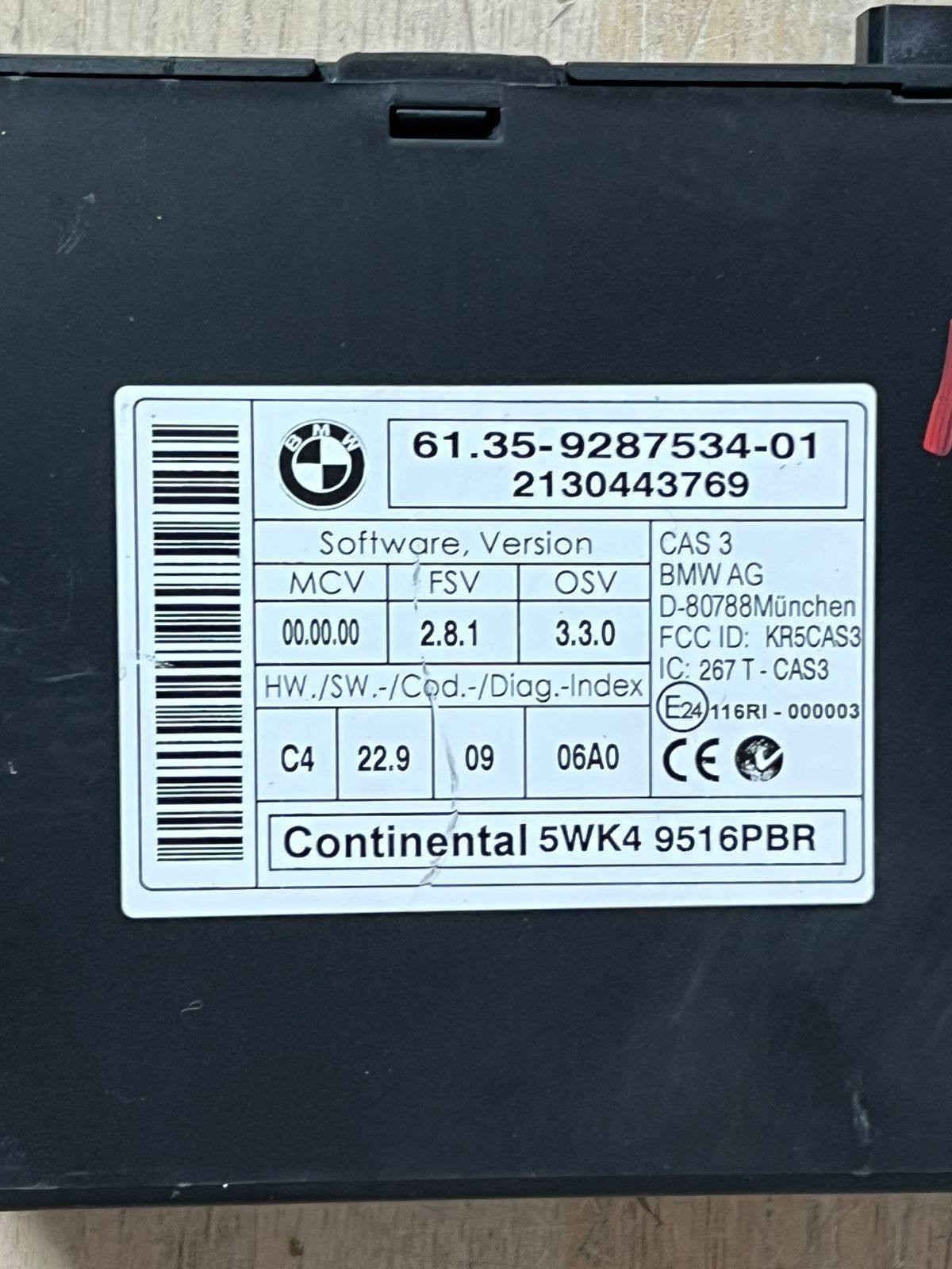 2011-2013 BMW 135i Cas Control Module 9287534 X1 E84 CAS 3 C4