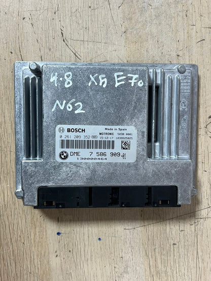 BMW X5 4.8 E70 N62 ENGINE CONTROL UNIT ECU SET DME +CAS 3+ NO KEY 7586909