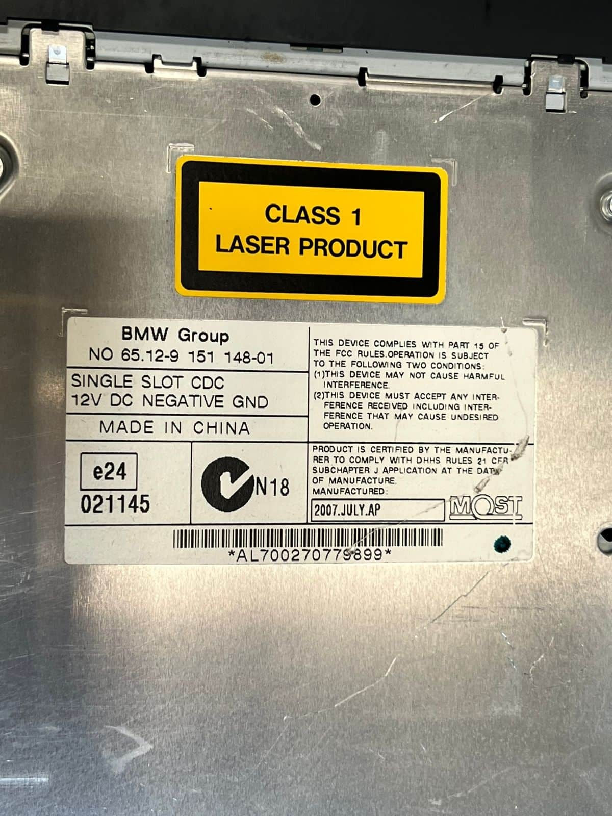 2007-2014 BMW X5 E70 X6 E71 Cd Changer CONTROL UNIT 9151148 OEM