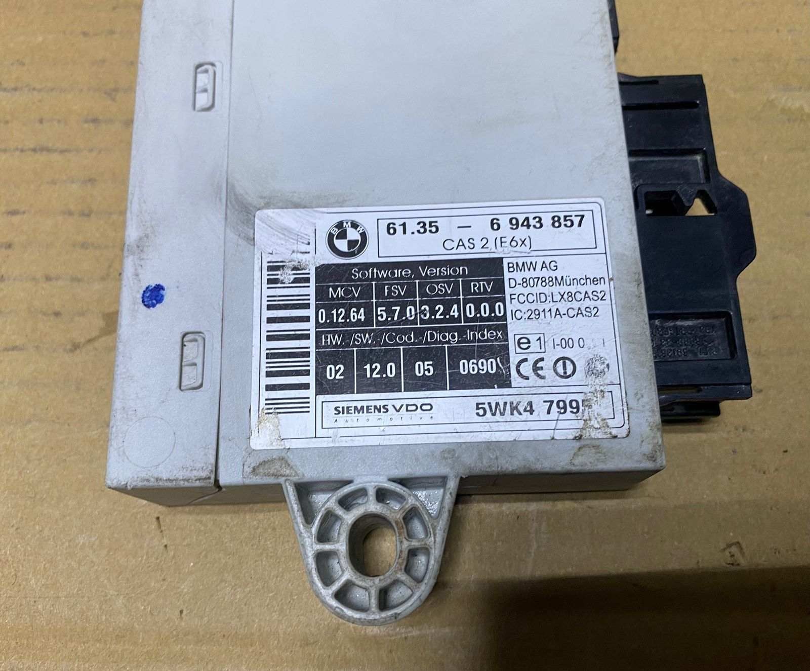 2004-2006 BMW 545i Immobilizer Control Module 6943857 525i 530i 645i CAS2