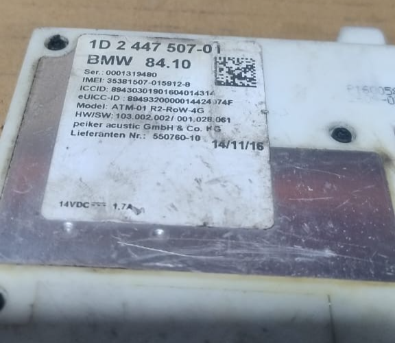 OEM BMW G11 G12 TELEMATICS COMMUNICATION ANTENNA CONTROL MODULE 1D 2447507