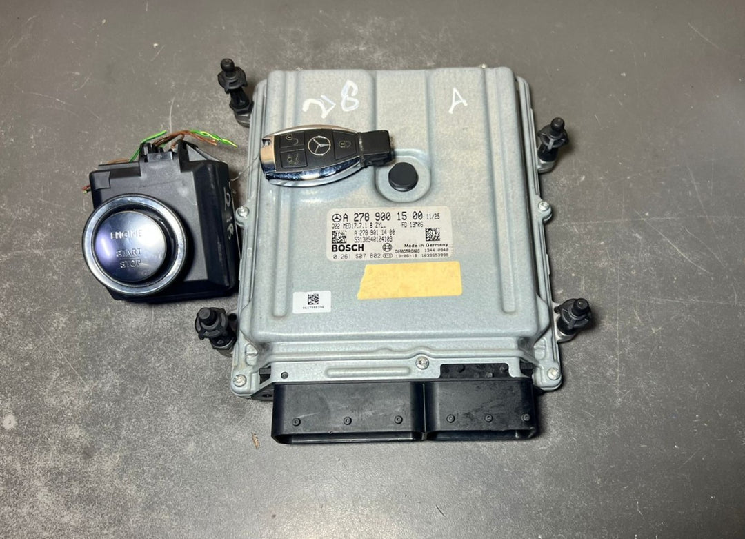 Mercedes W218 ECU Engine Control Module Ignition Key Switch Set A278 9001500 OEM