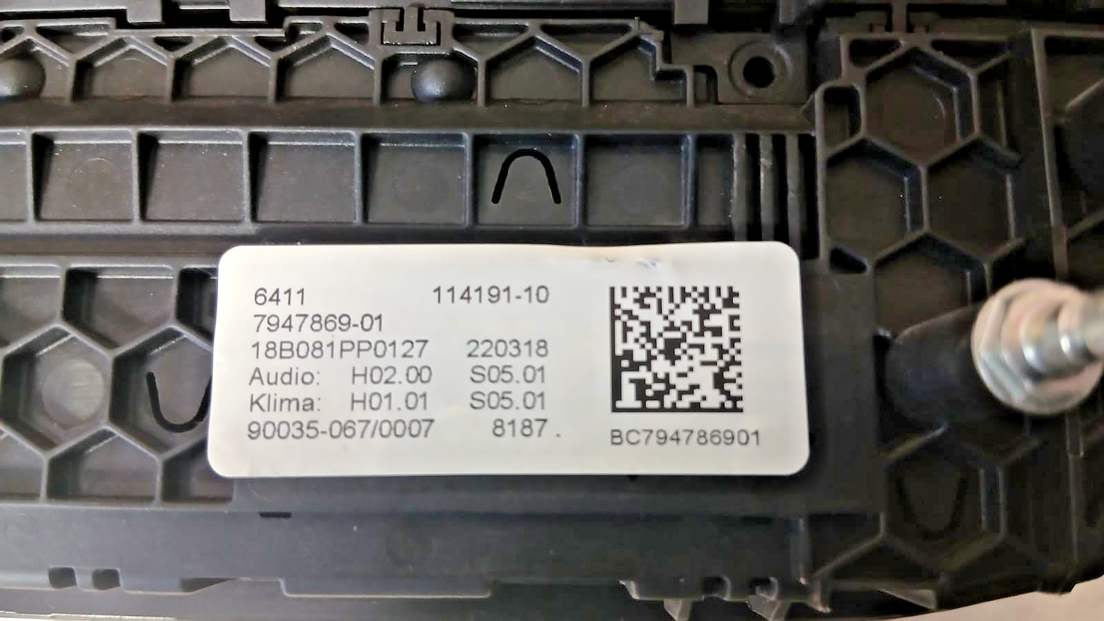 BMW 5 Series G30 G31 2019 AC Climate Control Heater Switch Panel OEM 7947869