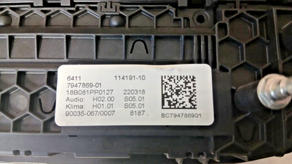 BMW 5 Series G30 G31 2019 AC Climate Control Heater Switch Panel OEM 7947869