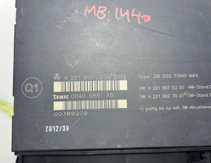 07-13 Mercedes-Benz W221 S-Class S350 Rear Seat Control Module A221 9002202 OEM