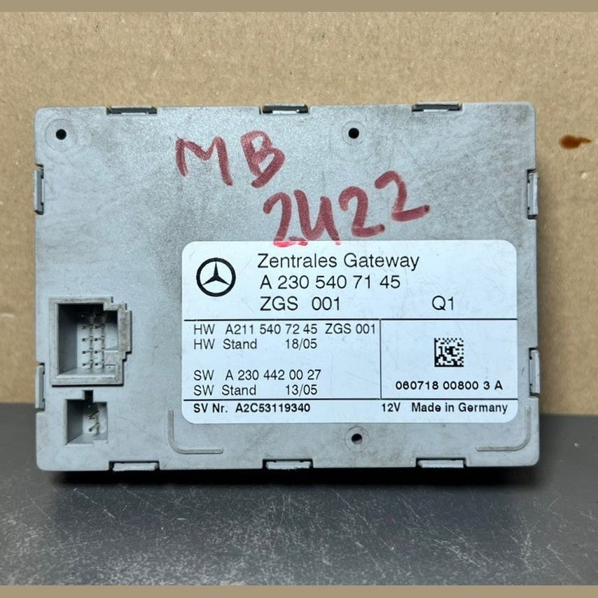 2001-2007 Mercedes-Benz W230 SL Central Gateway Control Module A230 5407145 OEM