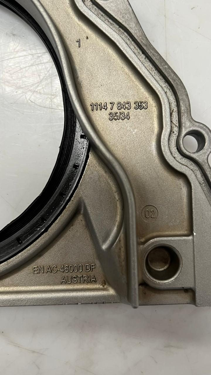 12-16 BMW M5 F10 S63 V8 Engine Crankshaft Housing Seal Bracket 1114 7843353