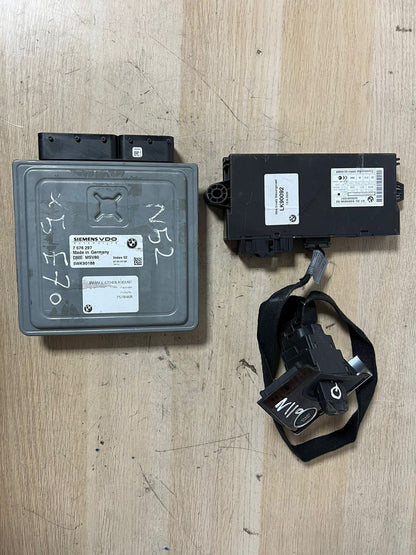 2007 BMW X5 E70 N52 Engine Control Unit ECU Set msv80 + cas3 + 1key 7576297