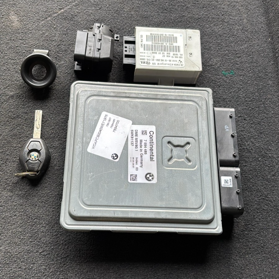 BMW E92 328XI AWD N51 MSV80.1 ECU DME CAS SCHLÜSSELEINHEIT SET OEM 7594485