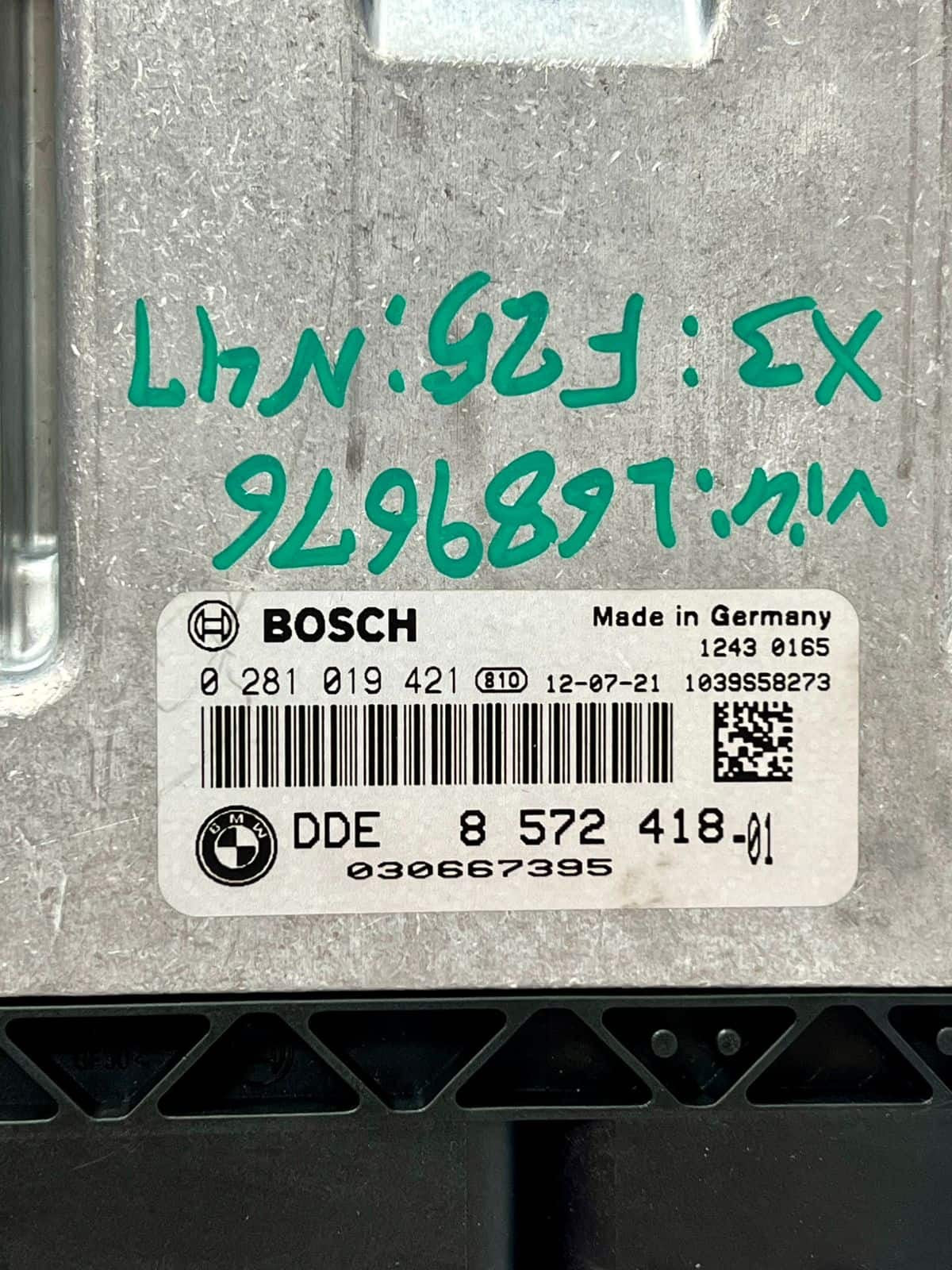 BMW X3 F25 Diesel 2.0dX N47N Engine ECUs Kit DDE 8572418 CAS +1 Key CAS4 Manual