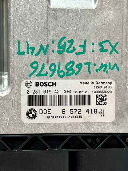 BMW X3 F25 Diesel 2.0dX N47N Engine ECUs Kit DDE 8572418 CAS +1 Key CAS4 Manual