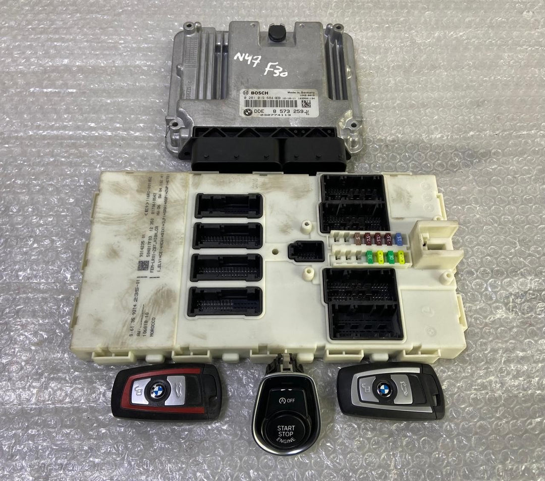 OEM BMW 320d N47N F30 2013 ENGINE CONTROL UNIT ECU KIT DDE 8573259 BOSCH