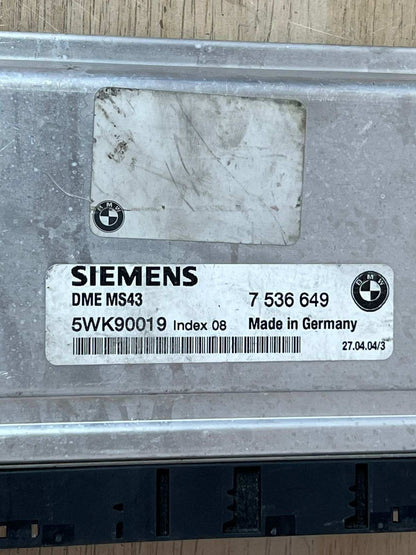 2001-2005 BMW 325i Engine Control Module 7536649 MS43 E46 M54 ECU